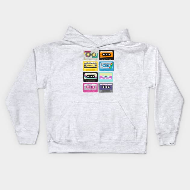 Mixtapes Kids Hoodie by jenblove